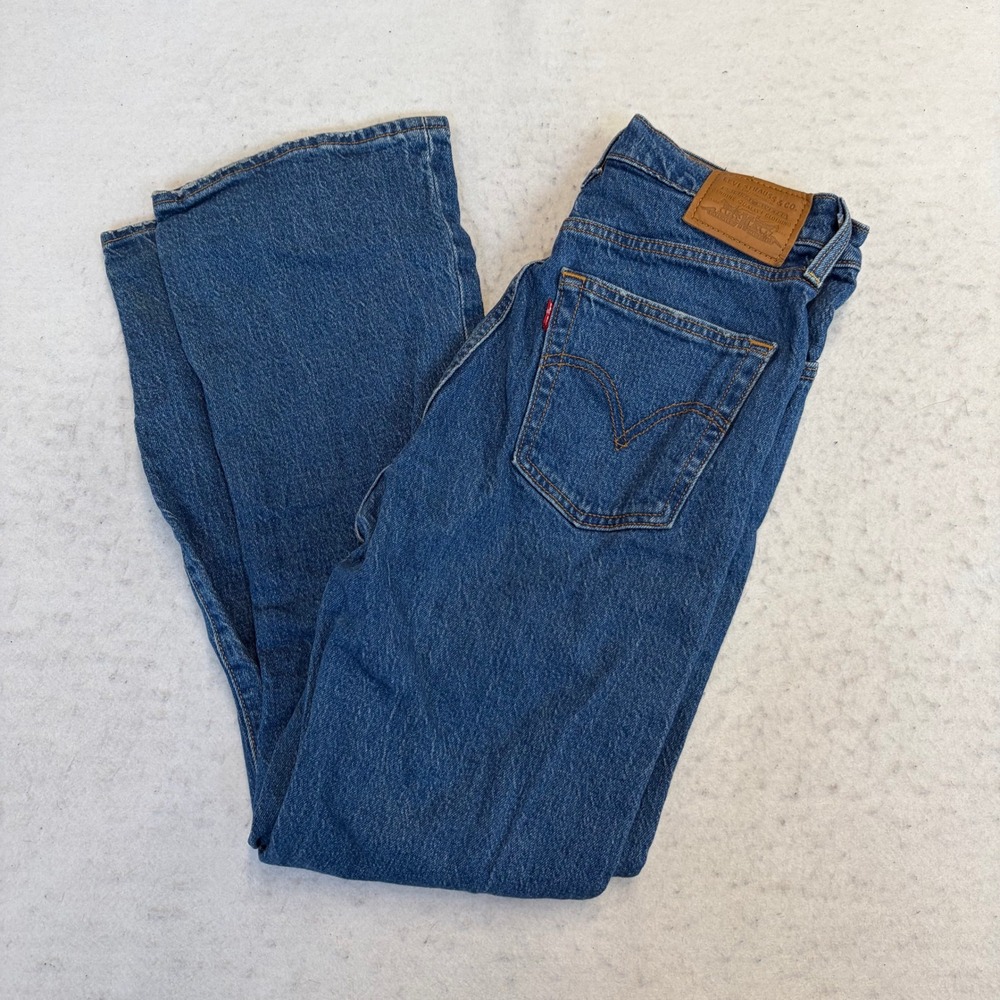 Levi Ribcage Straight Ankle Women 26 Blue High Rise Denim Jeans